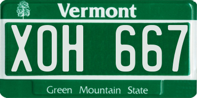 VT license plate XOH667