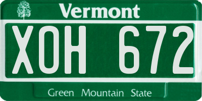 VT license plate XOH672