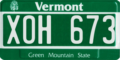 VT license plate XOH673