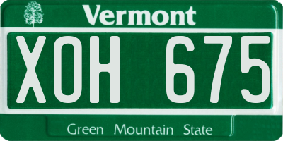 VT license plate XOH675