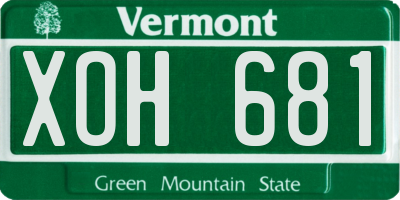 VT license plate XOH681