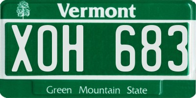 VT license plate XOH683