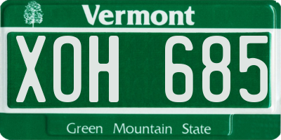 VT license plate XOH685