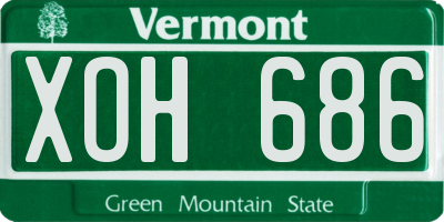VT license plate XOH686