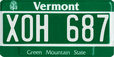 VT license plate XOH687