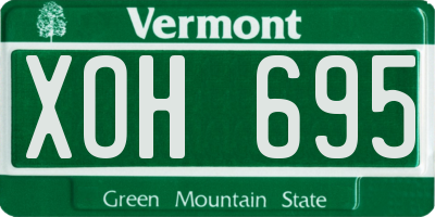 VT license plate XOH695