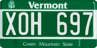 VT license plate XOH697
