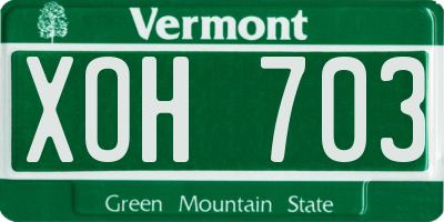 VT license plate XOH703