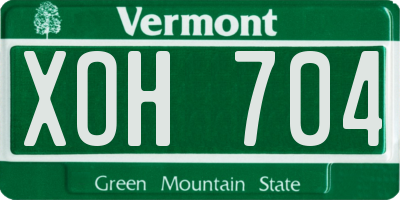VT license plate XOH704