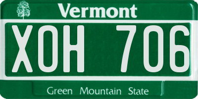 VT license plate XOH706