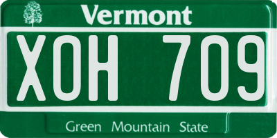 VT license plate XOH709