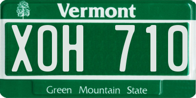 VT license plate XOH710