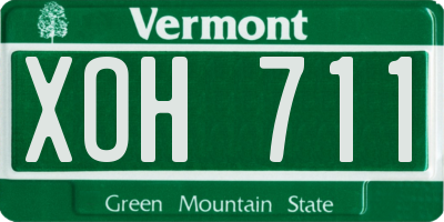 VT license plate XOH711