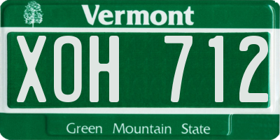 VT license plate XOH712