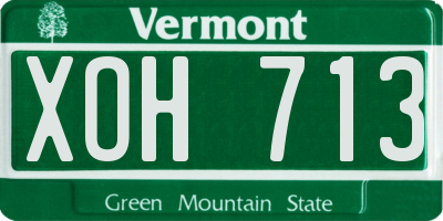VT license plate XOH713