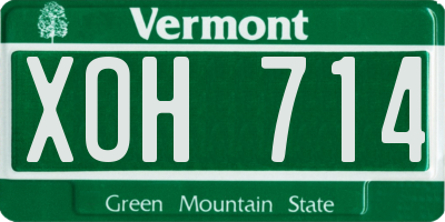 VT license plate XOH714