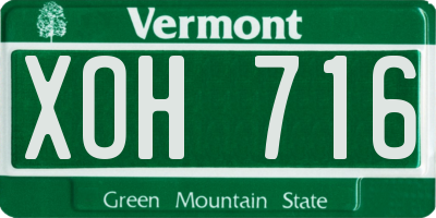 VT license plate XOH716