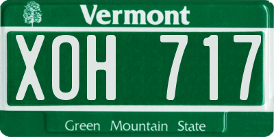 VT license plate XOH717