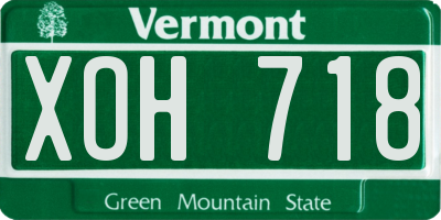 VT license plate XOH718