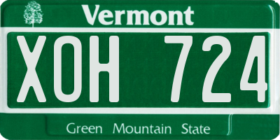 VT license plate XOH724
