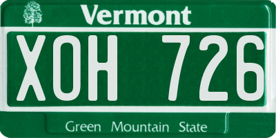 VT license plate XOH726