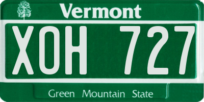 VT license plate XOH727