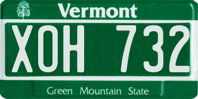 VT license plate XOH732
