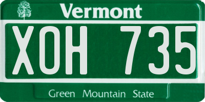 VT license plate XOH735