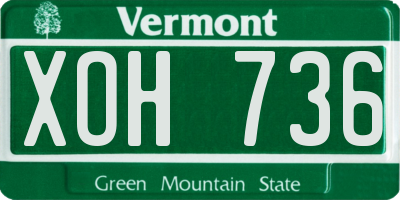 VT license plate XOH736