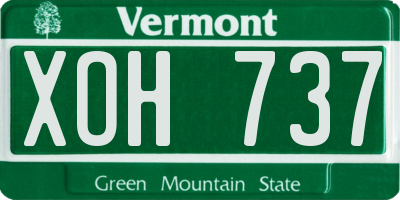VT license plate XOH737