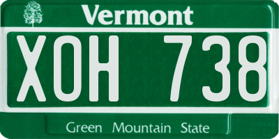 VT license plate XOH738
