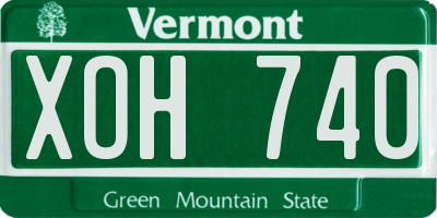 VT license plate XOH740