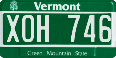 VT license plate XOH746