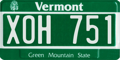 VT license plate XOH751