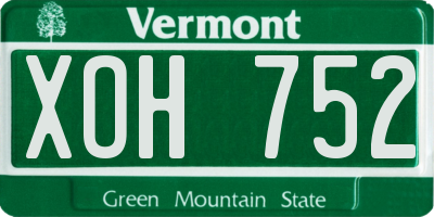 VT license plate XOH752