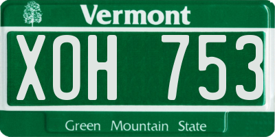 VT license plate XOH753