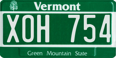 VT license plate XOH754