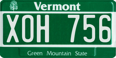 VT license plate XOH756