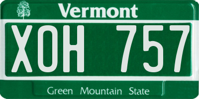 VT license plate XOH757