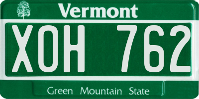 VT license plate XOH762