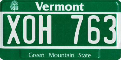 VT license plate XOH763