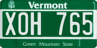 VT license plate XOH765