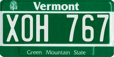 VT license plate XOH767