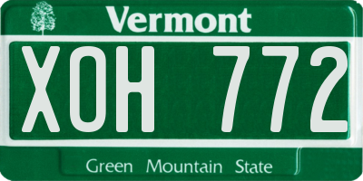 VT license plate XOH772