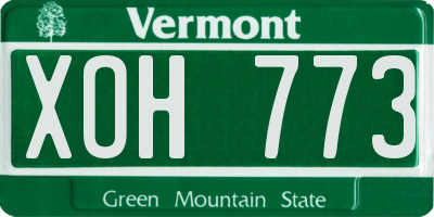 VT license plate XOH773