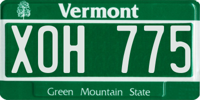 VT license plate XOH775