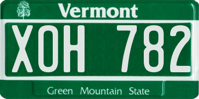 VT license plate XOH782