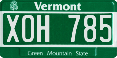 VT license plate XOH785