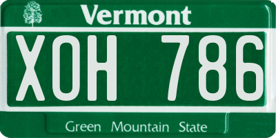 VT license plate XOH786