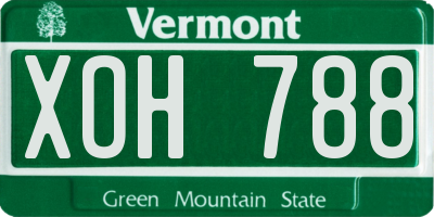 VT license plate XOH788